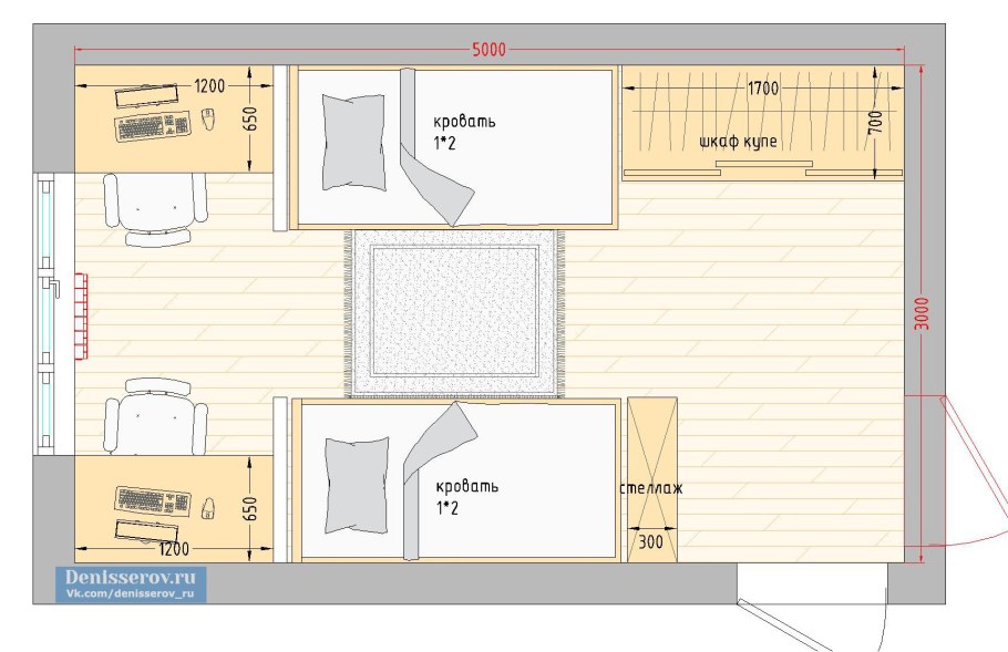 План детской комнаты