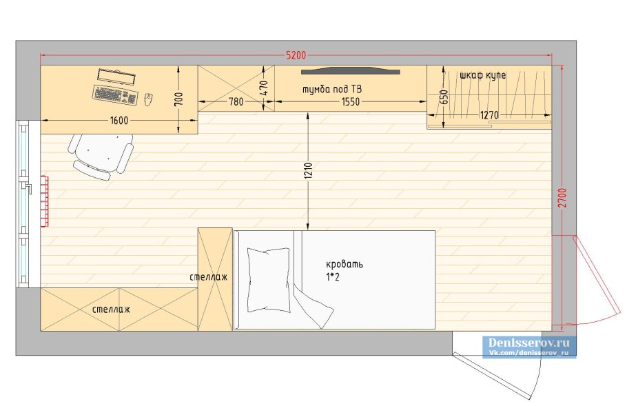 Планировка комнаты для подростка план