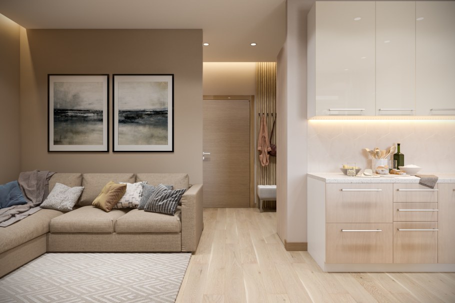 Интерьер двухкомнатной квартиры 45 метров