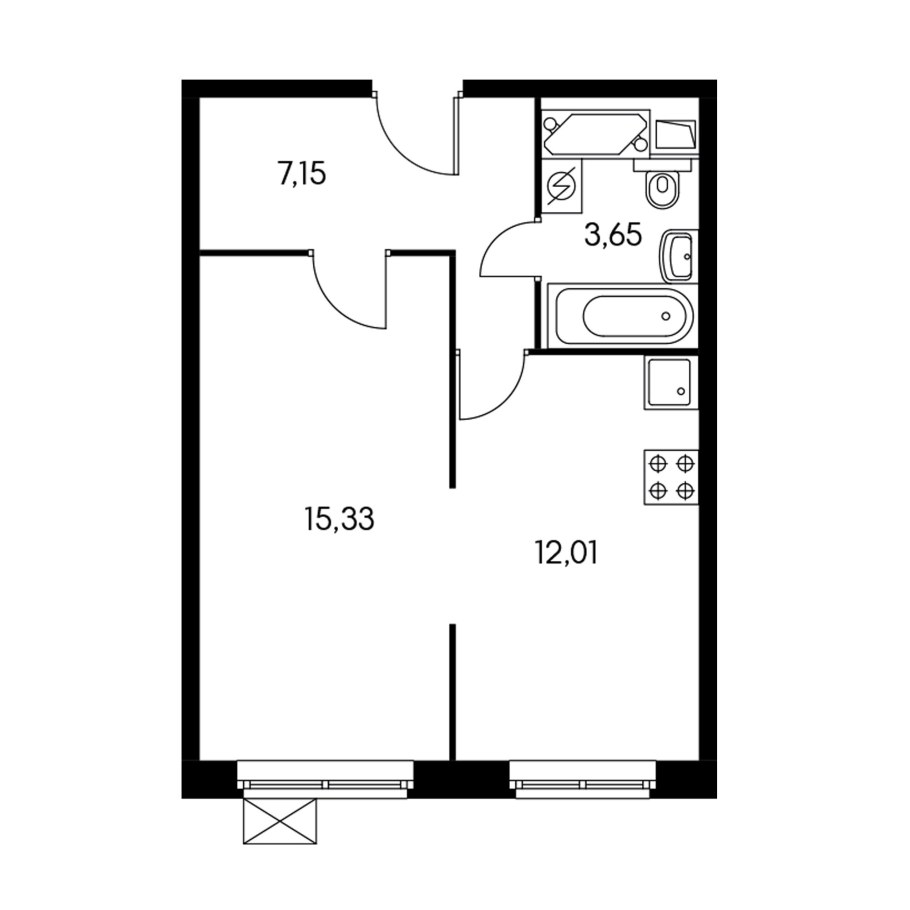 Планировка однокомнатной квартиры 37кв