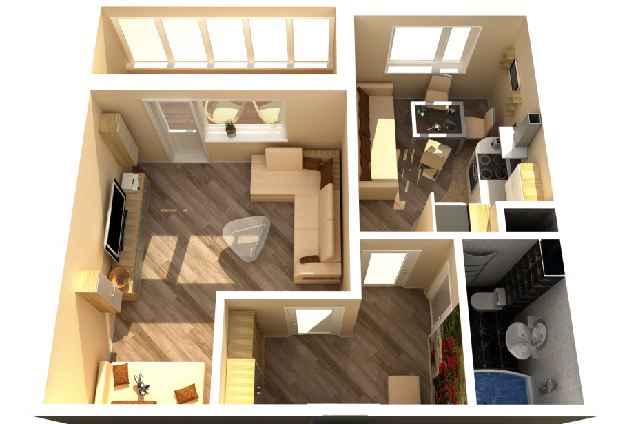 Интерьер в однокомнатной квартире 40 кв