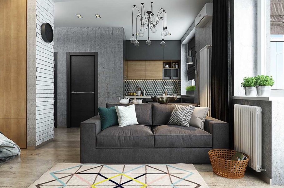 Кухня-гостиная 20 кв.м евродвушка