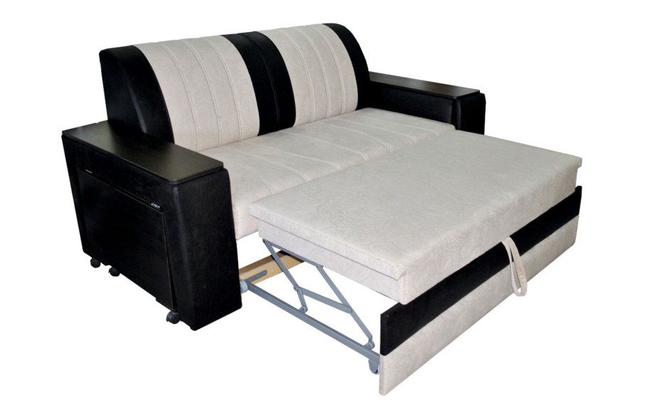 Диван белый прямой кожзам Дельфин