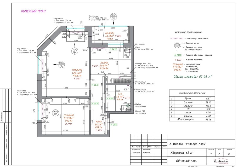 Дизайн проект пример обмерный план