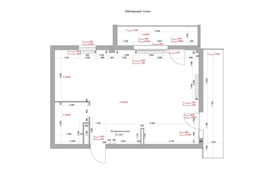 Обмерный план мансарды