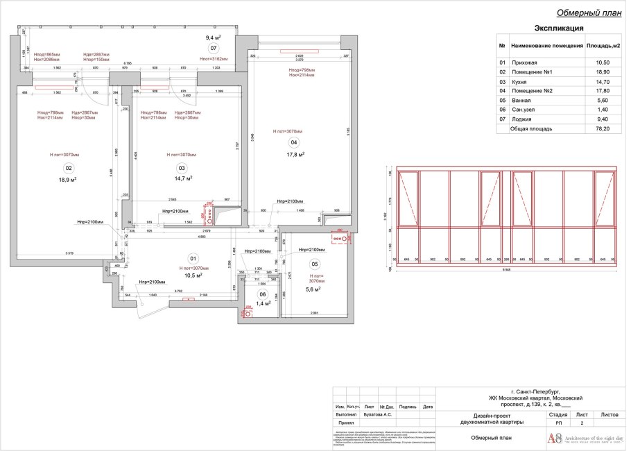Обмерный план торгового помещения