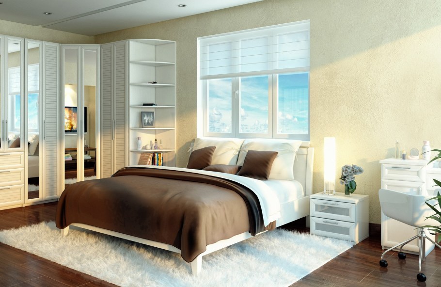 Расположение мебели в спальной комнате