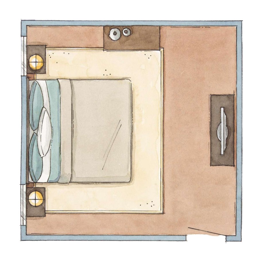 Размещение мебели в спальне