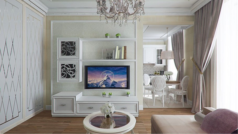 Белая гостиная Неоклассика