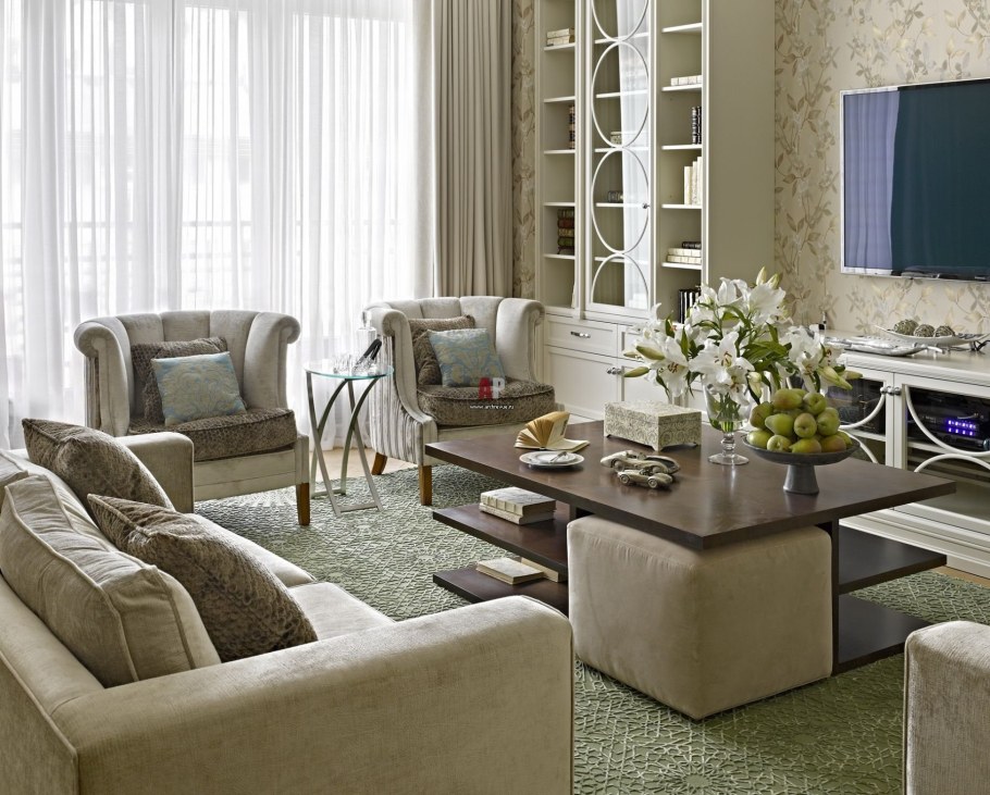 Гостиная с двумя креслами