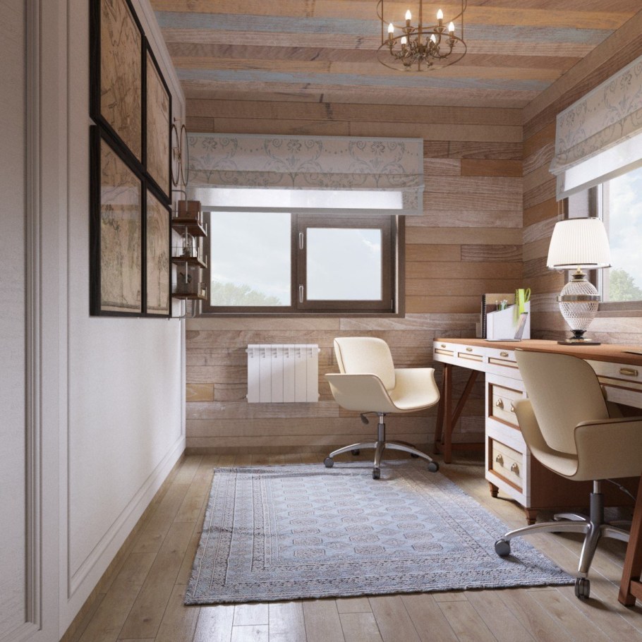 Интерьеры кабинета в загородном доме