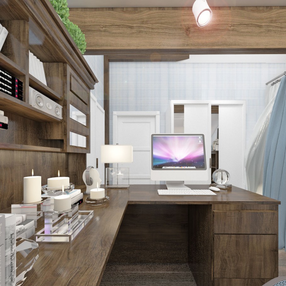 Современный кабинет в загородном доме