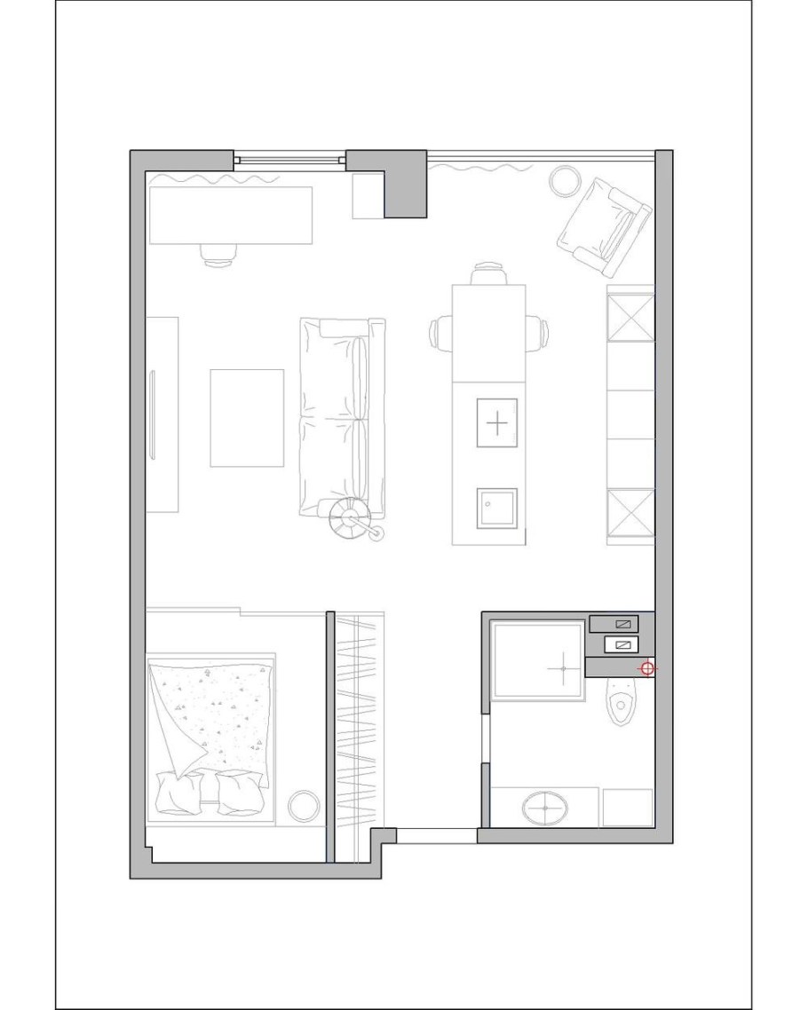 Планировка студии 50 кв