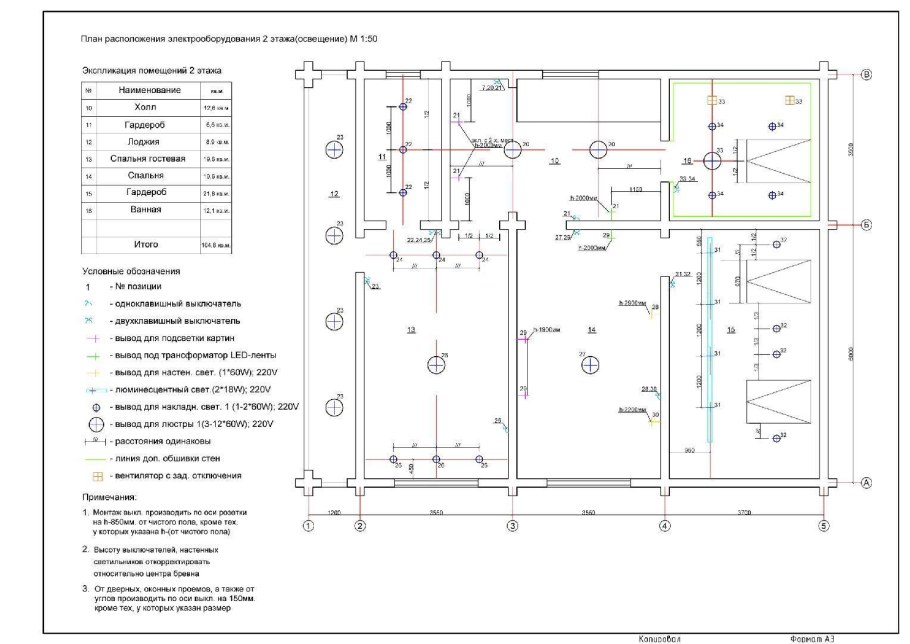 Схема электропроводки в квартире 2-комнатная