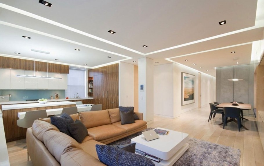 Потолок в кухню гостиную