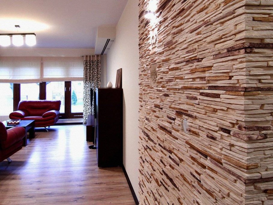 Гипсовая плитка Монте Альба в интерьере