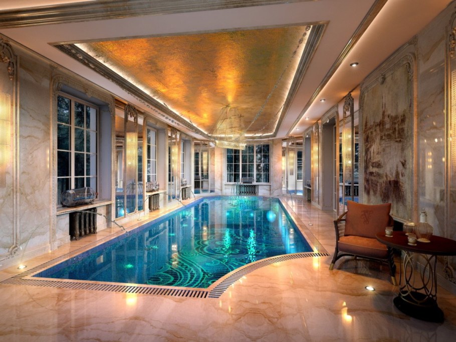 Интерьер бассейна в частном доме