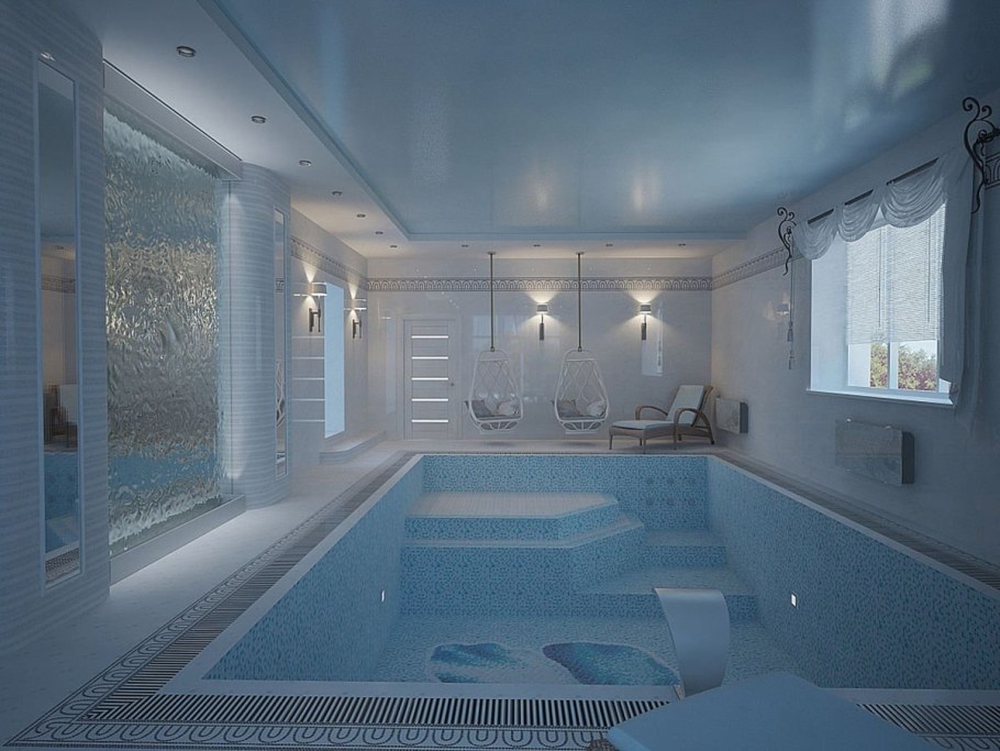 Отделка комнаты для бассейна