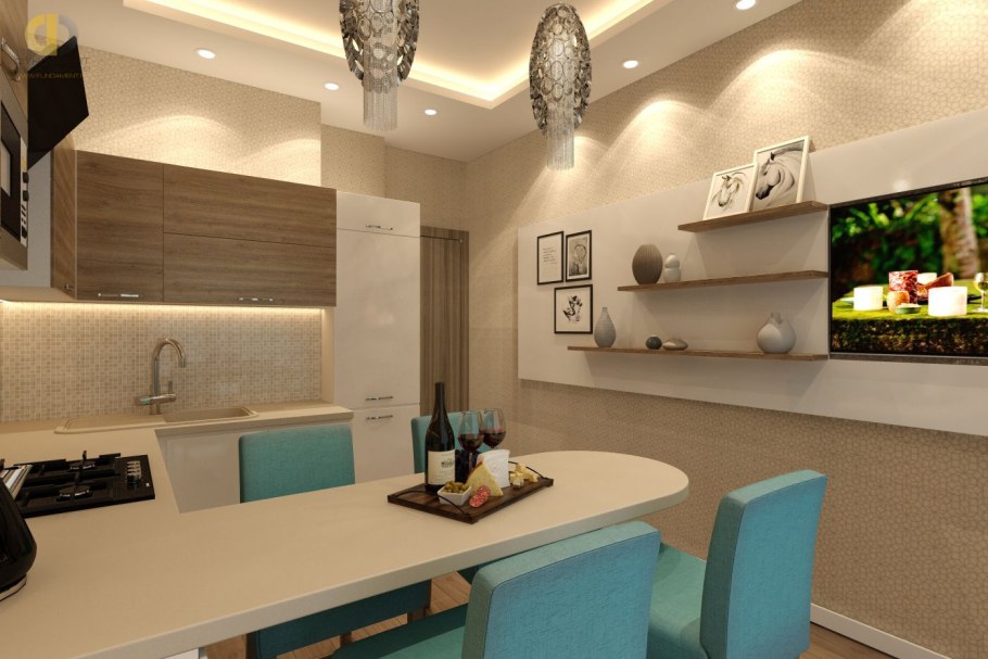 Гостиная в классическом стиле с обеденной зоной и зоной отдыха