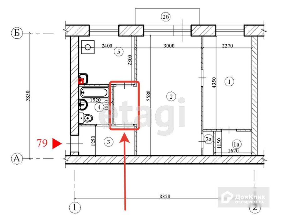 Планировка 2х комнатной квартиры 45 м2