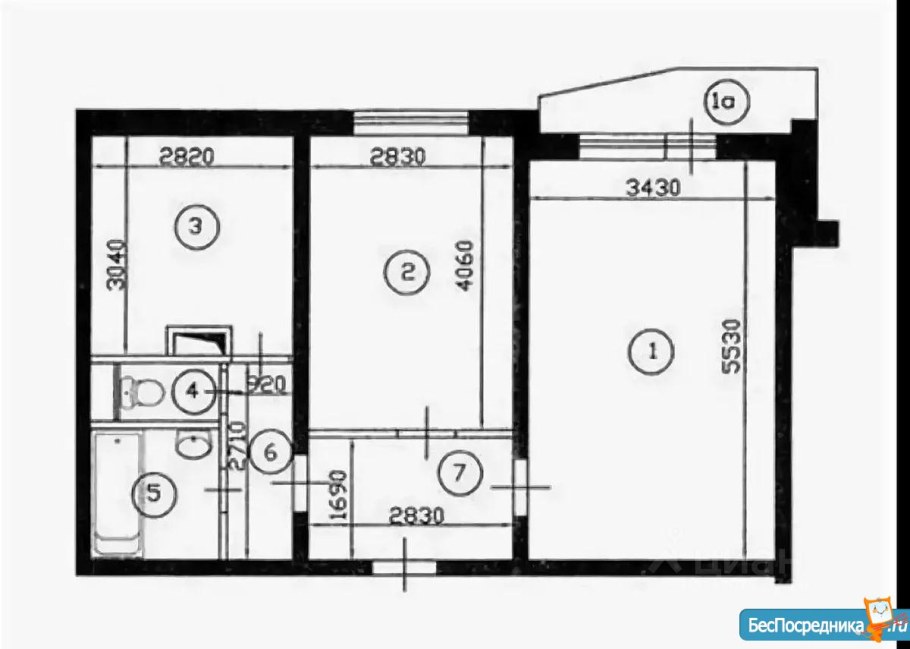 П44 двушка распашонка планировка
