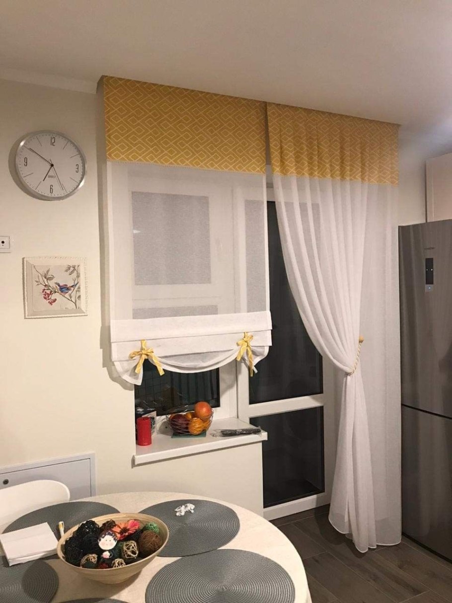 Сочетание штор и жалюзи