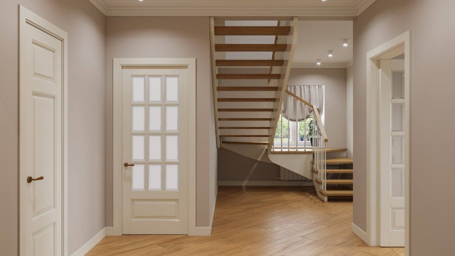 Двери беленый дуб в интерьере