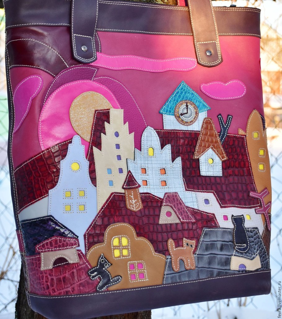 Сумки с аппликацией домики