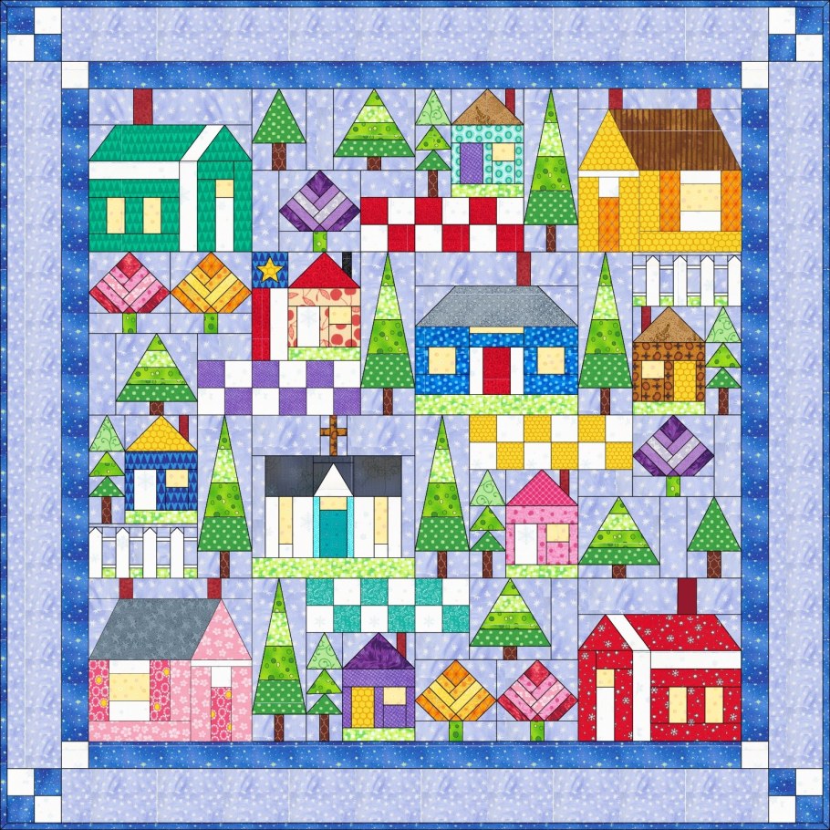 Лоскутный блок домик