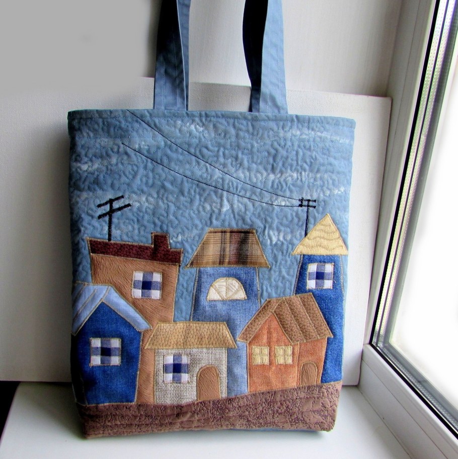 Лоскутные джинсовые домики