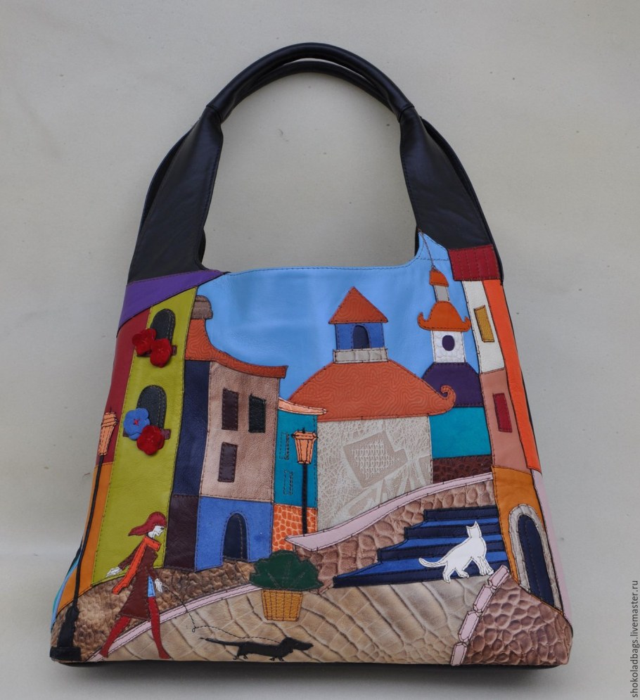 Лоскутные кожаные сумки