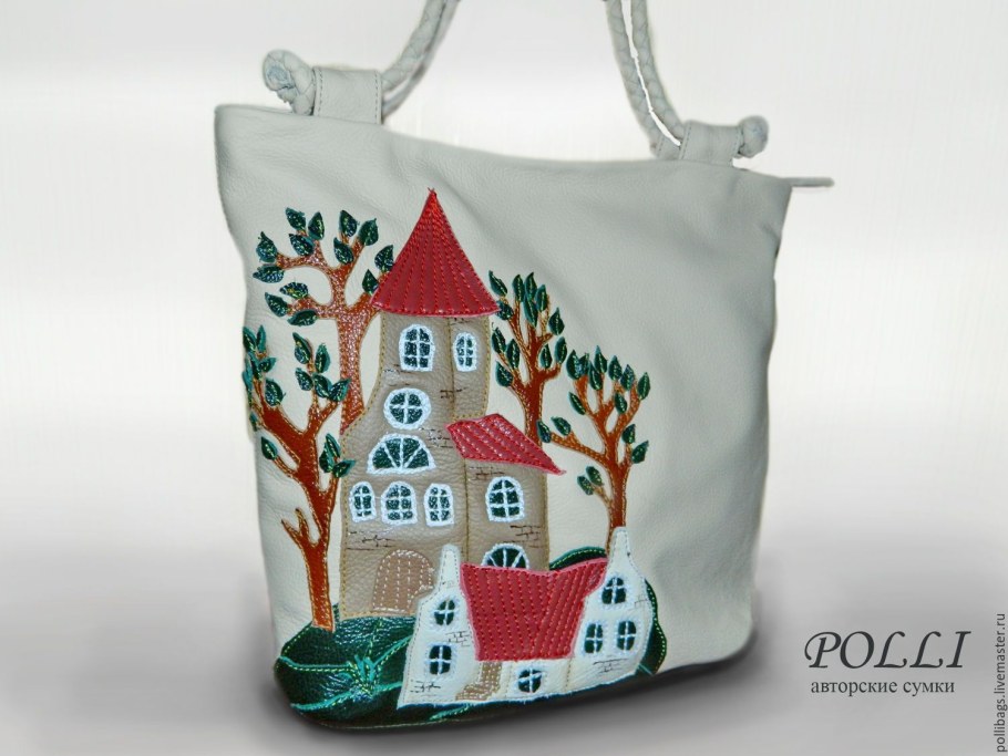 Сумки с аппликацией домики