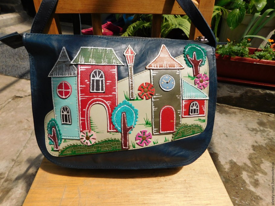 Сумки с аппликацией домики