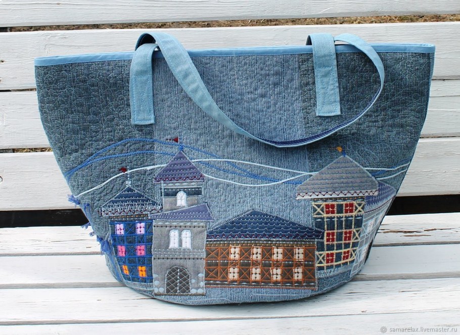 Сумка-шоппер джинсовая