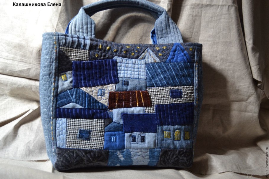 Пэчворк домики из джинс