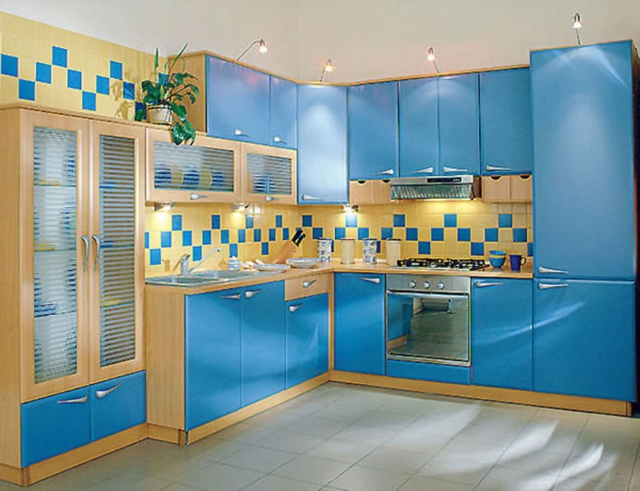 Синяя кухня в стиле Прованс