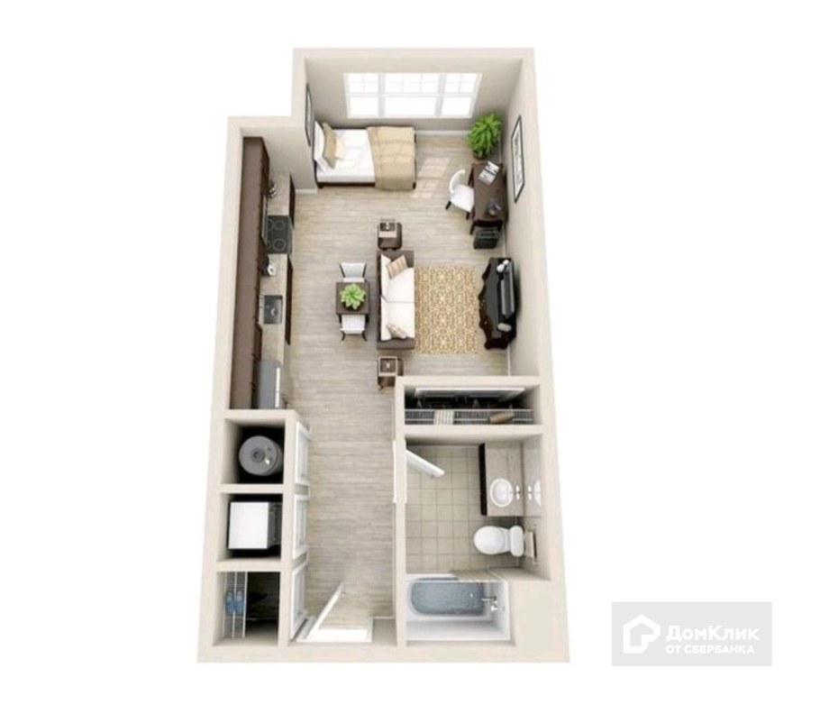 Дизайнерский проект однокомнатной квартиры