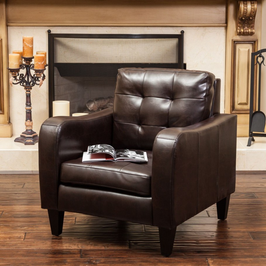 Кожаная мебель в интерьере