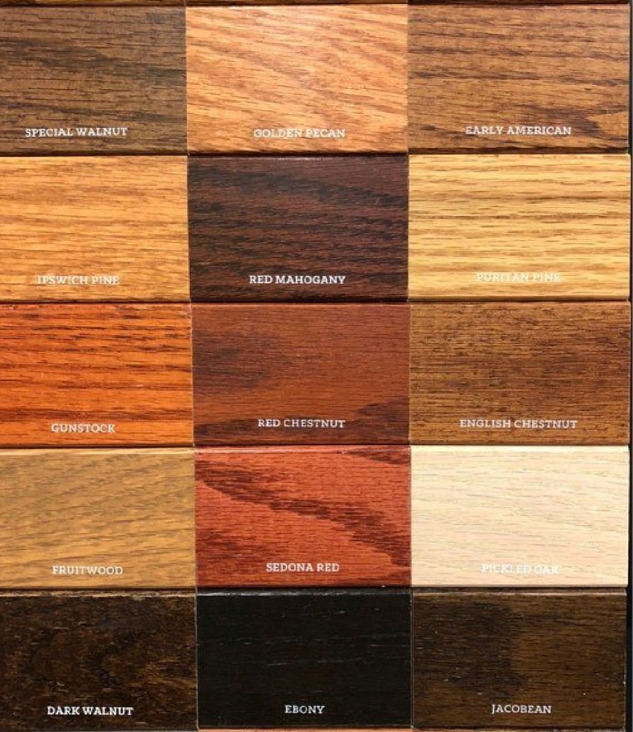 Морилка Minwax Wood finish палитра цветов