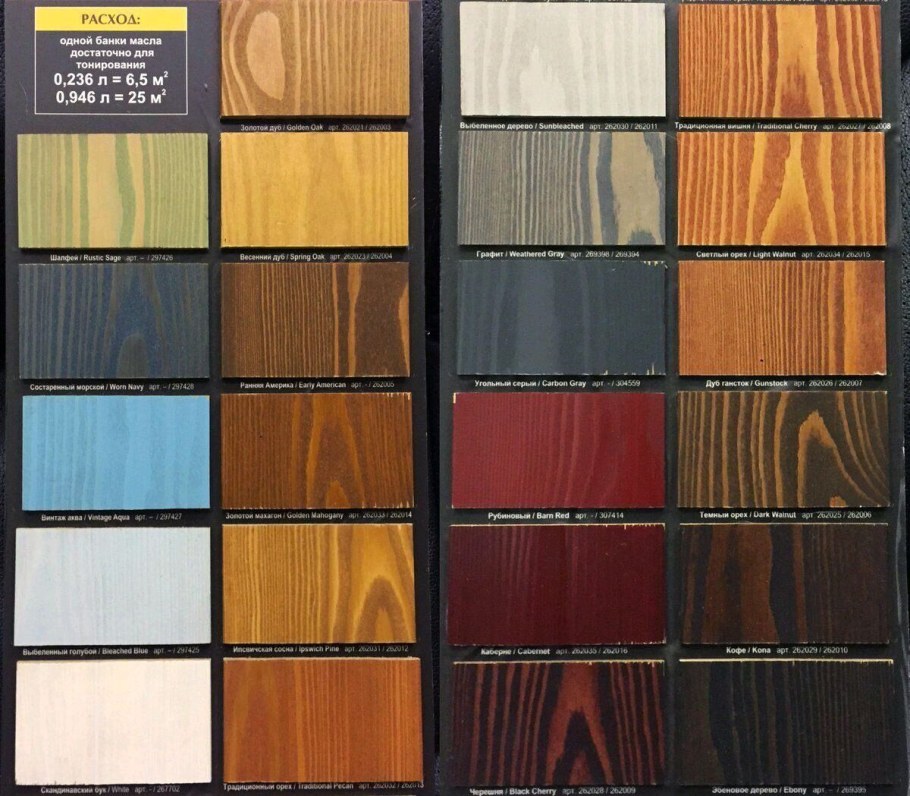 Тонирующее масло Wood Stain цвета