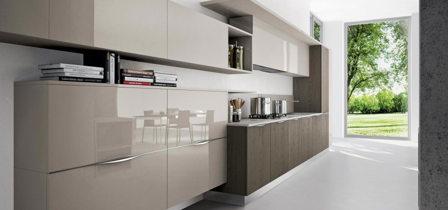 Кухонные шкафы с интегрированными ручками