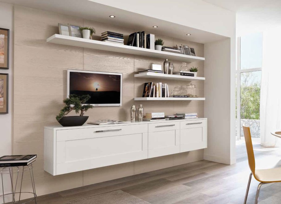 Полки в гостиную в современном стиле
