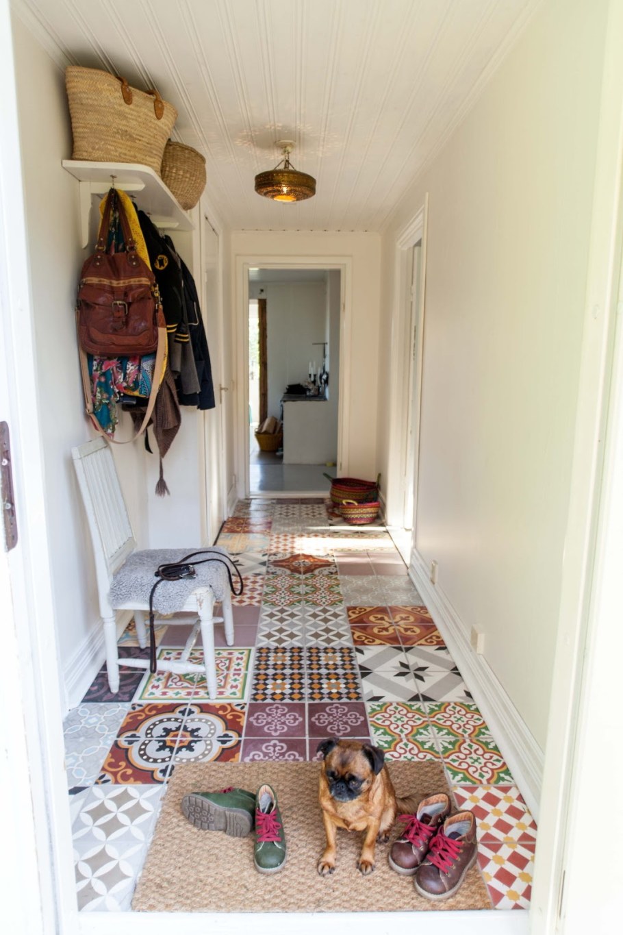 Плитка пэчворк в коридоре на полу