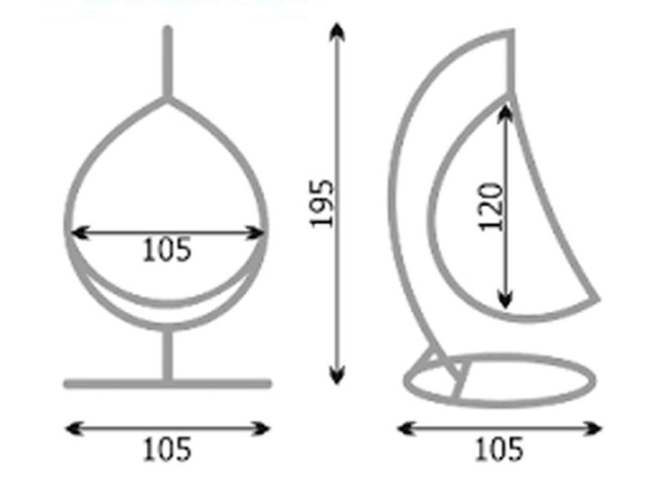 Подвесное кресло кокон чертёж