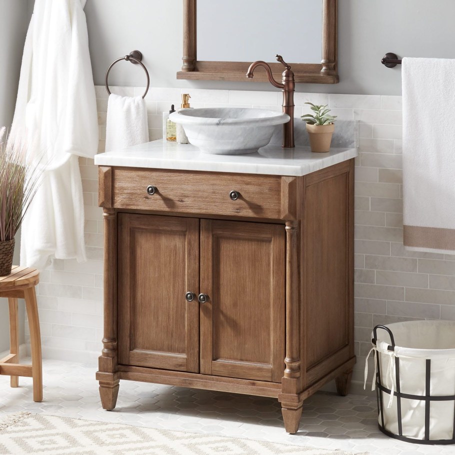 Тумба под раковину в стиле рустик