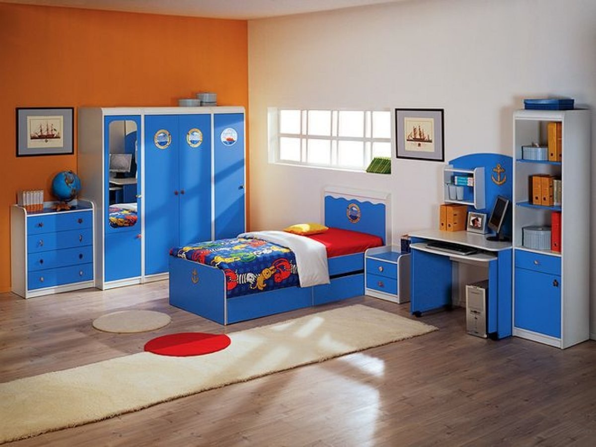 синяя мебель в детскую