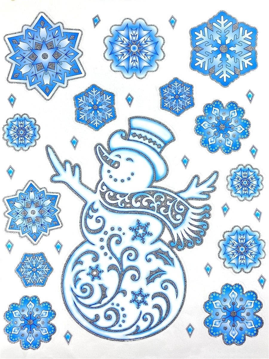 Наклейки на окна новогодние