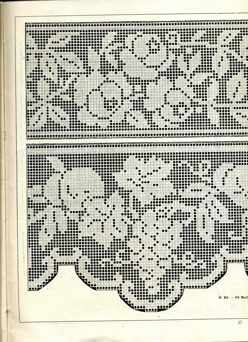 Филейная кайма крючком схемы