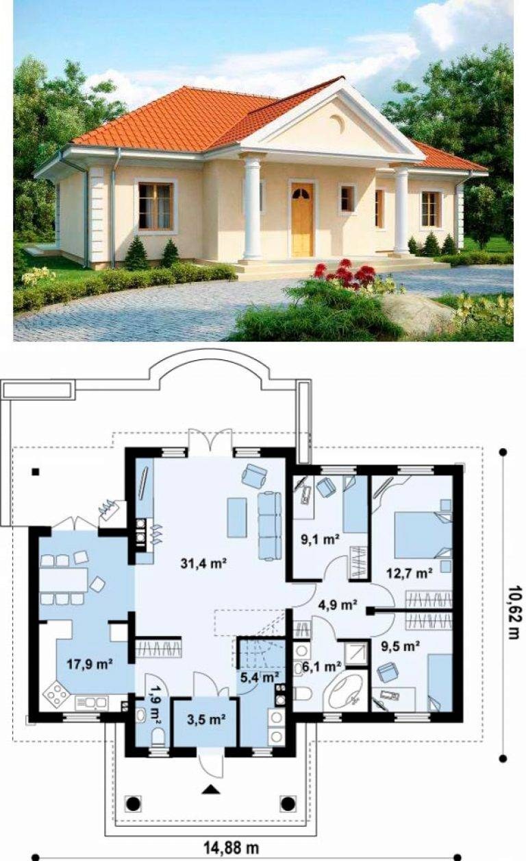 Одноэтажные дома из пеноблоков 150кв м
