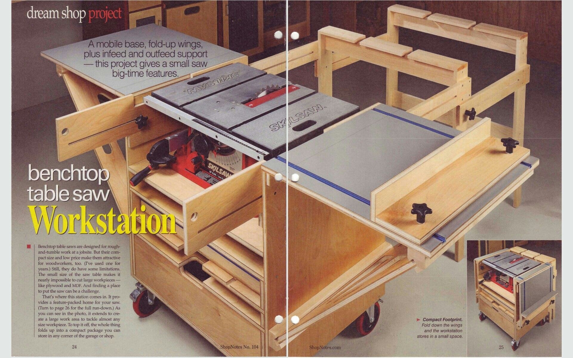 Складной пильно фрезерный стол Folding Table saw and Router